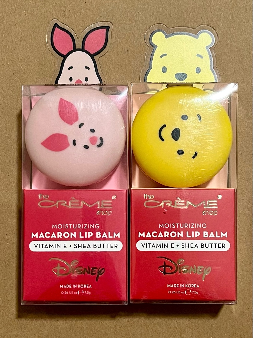 The Creme Shop Disney Winnie the Pooh & Piglet Macaron Lip Balm Duo Shea Butter